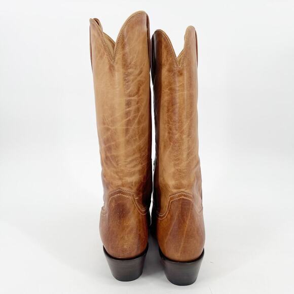 Lucchese Charlie 1 Horse Tan Beaded Flower Snip Toe Western Cowgirl Boot size 10 - Picture 9 of 15